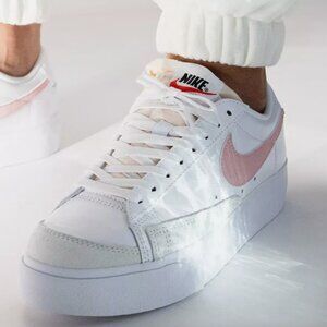Nike Blazer Low Platform Womens Sneakers Shoe White Pink Glaze 10